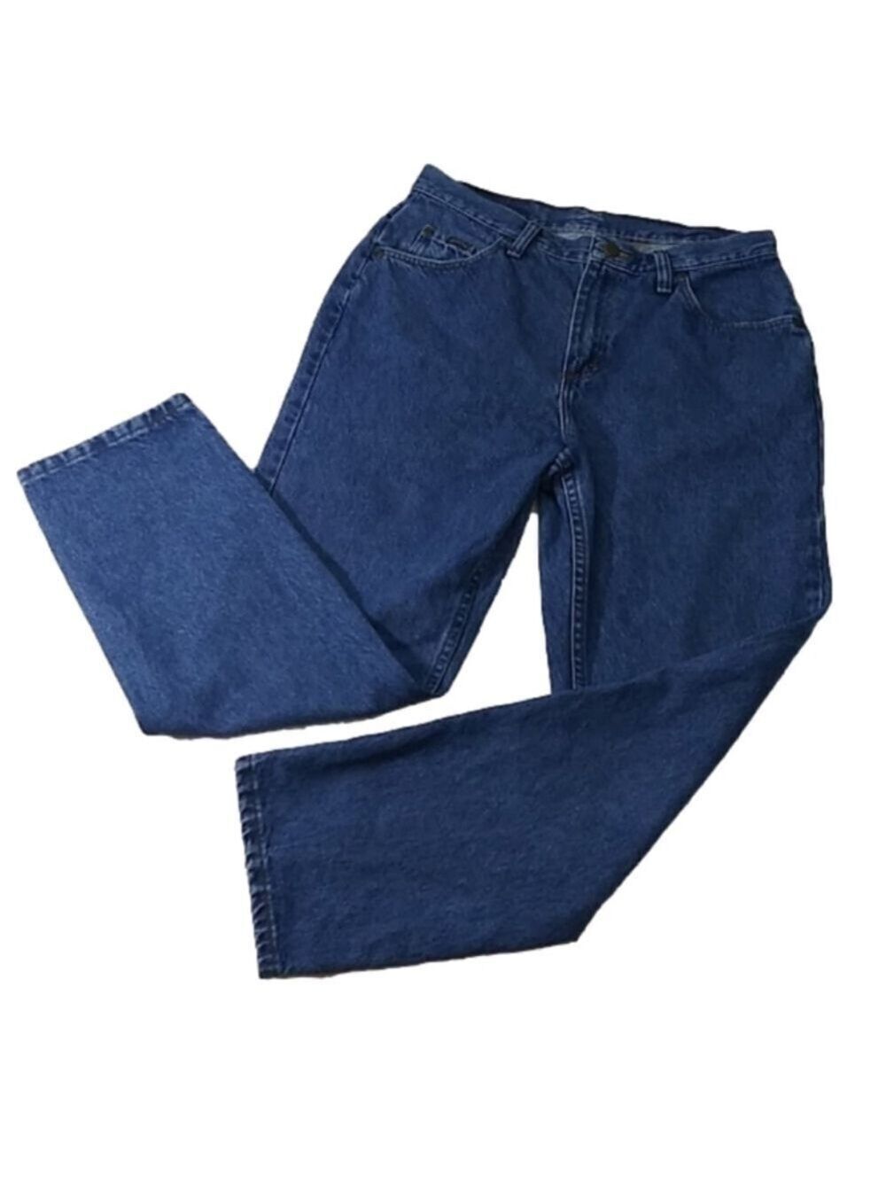 Riders Denim Vintage Blue Medium Wash Five Pocket High Rise Tapered Leg Jean
